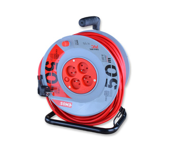 Emos p19450 przedłużacz zwijany 4 gniazda 3x1,5 50m