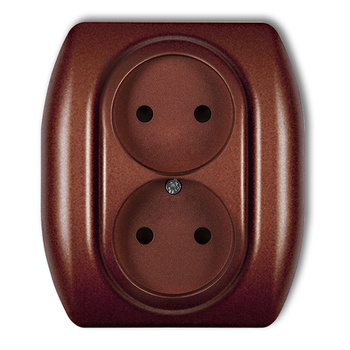 KARLIK TREND 9GP-2p  Gniazdo podwójne bez uziemienia 2x2P (przesłony torów prądowych)