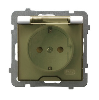 OSPEL AS GPH-1GSP/m/27/d Gniazdo bryzgoszczelne schuko IP-44, przesłony