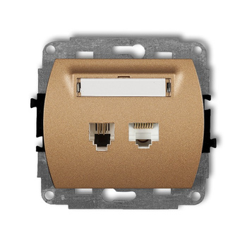 KARLIK TREND 8GTK  Gniazdo telefoniczne pojedyńcze  1xRJ11 + komputerowego pojedynczego 1xRJ45