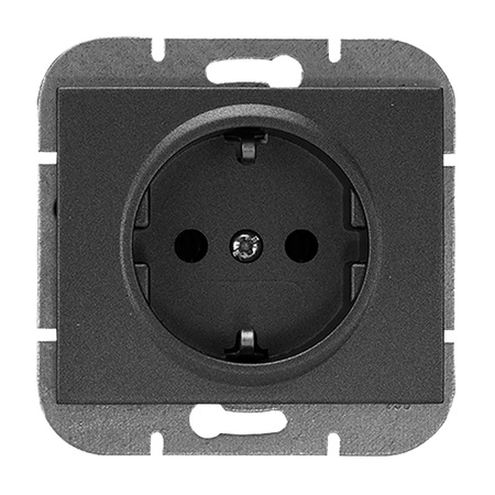 Gniazdo pojedyncze p/t 2P+Z Schuko Onyx, 16A, 250V, PT-17O, czarny
