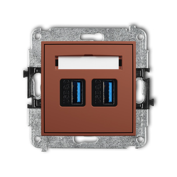 KARLIK MINI 63MGUSB-6 Mechanizm gniazda podwójnego 2xUSB A-A 3.0