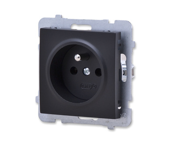 OSPEL AS GP-1GZ/M/33 Gniazdo pojedyncze z uziemieniem czarny metalik