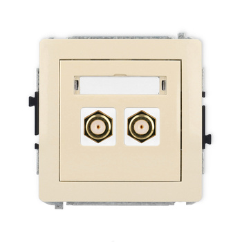 KARLIK DECO 1DGF-2.1  Gniazdo antenowe podwójne typu F (SAT) pozłacany