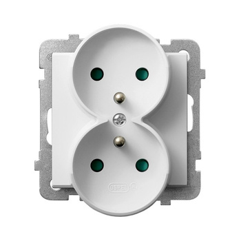 OSPEL SONATA GP-2RRAZP/m/75 Gniazdo podwójne z/u z przesłonami, moduł