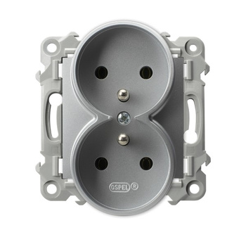 OSPEL SZAFIR GP-2ZRZ/m/18 Gniazdo podwójne z uziemieniem moduł