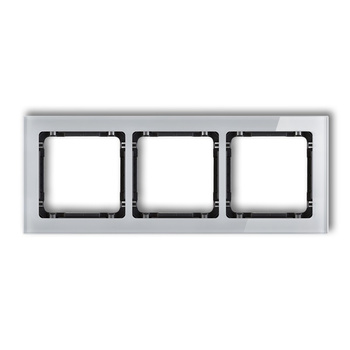 KARLIK DECO 15-12-DRS-3 Ramka uniwersalna potrójna - efekt szkła (ramka: szara; spód: czarny)