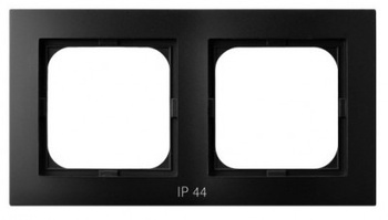 Ospel as RH-2G/33 Ramka podwójna do łączników IP44 czarny metalik