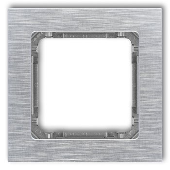 KARLIK DECO 7-11-DRA-1 Ramka uniwersalna pojedyncza - aluminium szczotkowane (ramka: srebrna; spód: grafitowy)