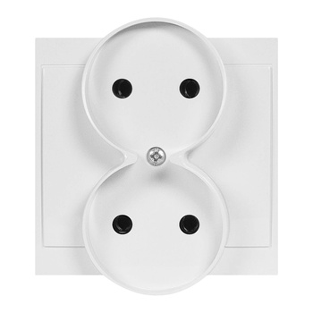 Gniazdo podwójne p/t 2x2P Luna, 16A, 250V, PT-5LR, biały