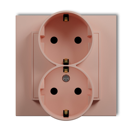 KARLIK MINI 62MGP-2sp Gniazdo podwójne z uziemieniem SCHUKO 2x(2P+Z) (przesłony torów prądowych)