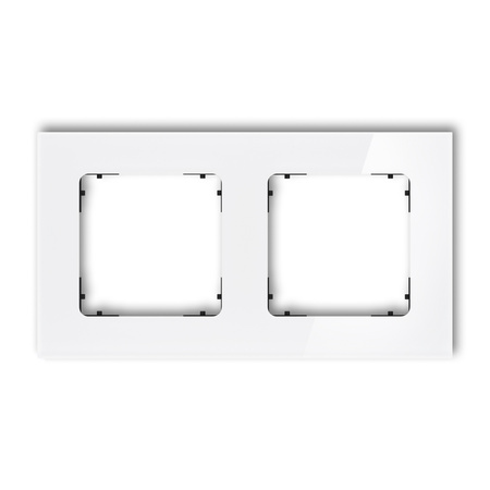 KARLIK ICON 0-12-IRSK-2 Ramka uniwersalna podwójna kwadratowa - efekt szkła (ramka: biała; spód: czarny)