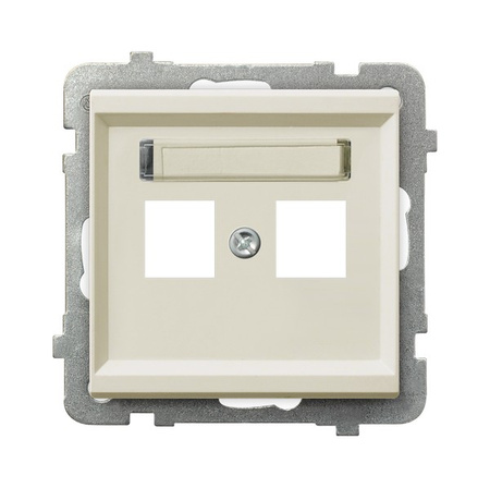 OSPEL SONATA GPK-2R/p/27 Obudowa gniazda podwójnego typu Keystone prosta