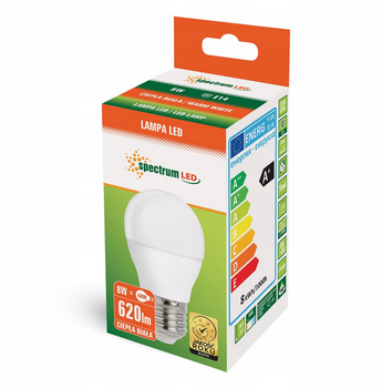 LED KULKA E-27 230V 8W WW SPECTRUMWOJ+14218