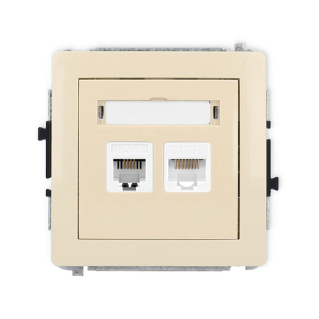 KARLIK DECO 1DGTK Gniazdo telefoniczne pojedyńcze 1xRJ11 + komputerowego pojedynczego 1xRJ45
