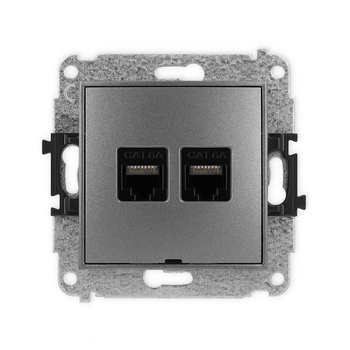 KARLIK MINI 11MGKBO-8  Gniazdo komputerowe podwójne 2xRJ45