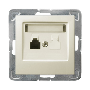 OSPEL IMPRESJA GPT-1Y/m/27 Gniazdo telefoniczne pojedyncze ecru