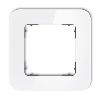 KARLIK ICON 0-28-IRSZ-1 Ramka uniwersalna pojedyncza zaokrąglona - efekt szkła (ramka: biała; spód: grafitowy mat