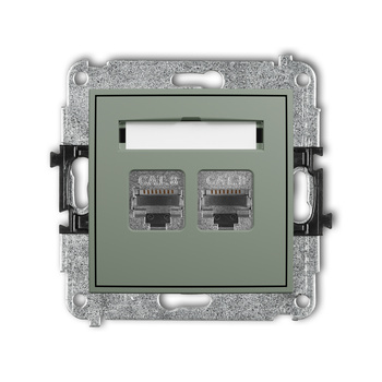 KARLIK ICON 61IGK-12 Mechanizm gniazda komputerowego podwójnego 2xRJ45, kat. 8, ekranowany, 8-stykowy