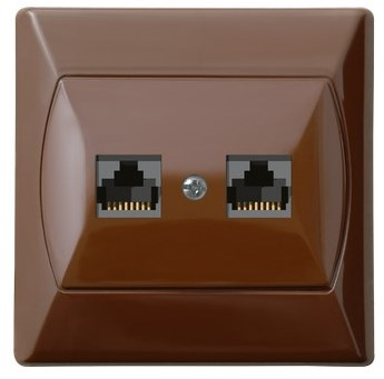 OSPEL AKCENT GPK-2A/F/24 Gniazdo komputerowe podwójne kat. 5e FOREX