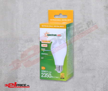 SPECTRUM LED ŻARÓWKA E27 20W 2350lm 4000K NEUTRALNA