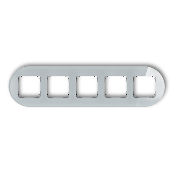 KARLIK ICON 15-12-IRSO-5 Ramka uniwersalna pięciokrotna okrągła - efekt szkła (ramka: szara; spód: czarny)
