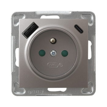 OSPEL IMPRESJA GP-1YZPUSBAC/m/23 Gniazdo z/u, przesłony, ładowarka USB