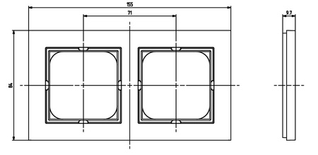 OSPEL SONATA RH-2R/00 Ramka podwójna do łączników IP-44