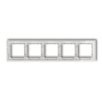 KARLIK DECO 52-0-DRS-5 Ramka uniwersalna pięciokrotna transparentna DECO Art - efekt szkła (ramka: transparentna; spód: biały)