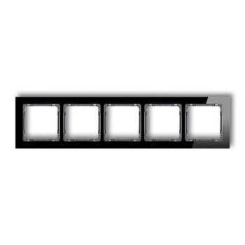KARLIK DECO 12-11-DRS-5 Ramka uniwersalna pięciokrotna - efekt szkła (ramka: czarna; spód: grafitowy)