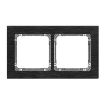 KARLIK DECO 12-11-DRA-2 Ramka uniwersalna podwójna - aluminium szczotkowane (ramka: czarna; spód: grafitowy)