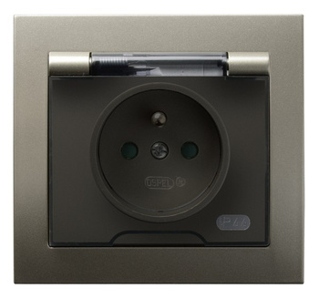 OSPEL KIER GPH-1WZP/45/d Gniazdo bryzgoszczelne z/u IP-44 z przesłonami