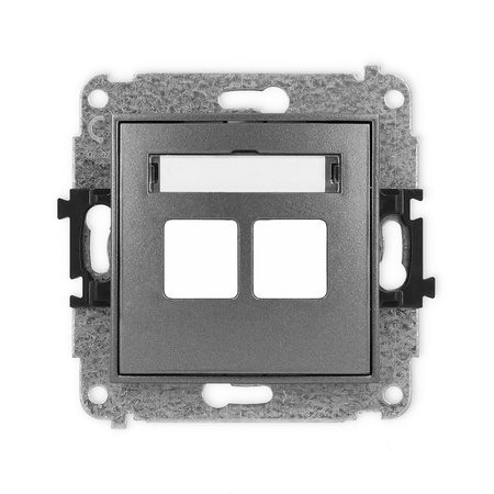 KARLIK MINI 11MGM-2P  Gniazdo multimedialne podwójnego bez modułu (standard Keystone)