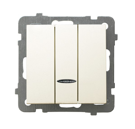 Ospel as ŁP-13GS/m/27 Łącznik potrójny z podświetleniem pomarańczowym