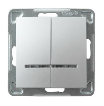 Ospel impresja ŁP-2YS/m/18 Łącznik świecznikowy z podświetleniem srebro