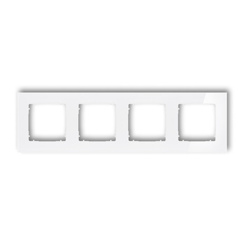 KARLIK ICON 0-0-IRSK-4 Ramka uniwersalna poczwórna kwadratowa - efekt szkła (ramka: biała; spód: biały)