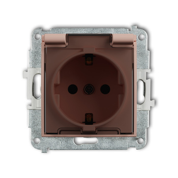 KARLIK MINI 62MGPB-1sdp Mechanizm gniazda bryzgoszczelnego z uziemieniem SCHUKO 2P+Z (klapka dymna, przesłony torów prądowych)