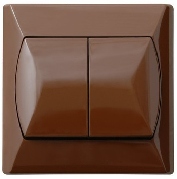 OSPEL AKCENT ŁP-9A/24 Łącznik schodowy + jednobiegunowy brąz