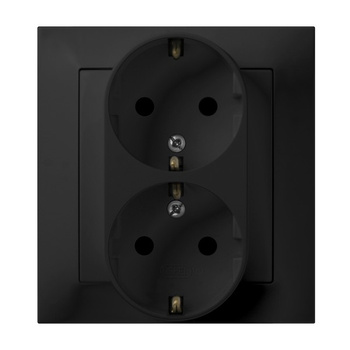 OSPEL IMPRESJA GP-2YS/33 Gniazdo podwójne schuko kompletne z ramką