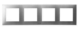 OSPEL SZAFIR RH-4Z/18 Ramka poczwórna do łączników IP-44 srebro