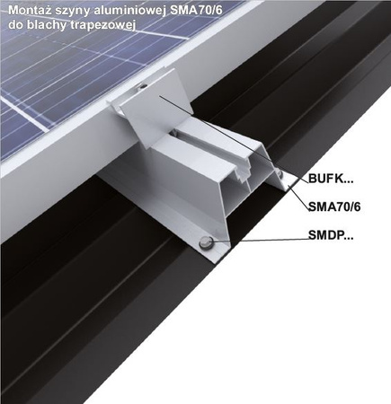 BAKS SMA70/033 Szyna montażowa alu PV do blachy trapezowej 890733