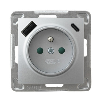 OSPEL IMPRESJA GP-1YZPUSBAC/m/18 Gniazdo z/u, przesłony, ładowarka USB