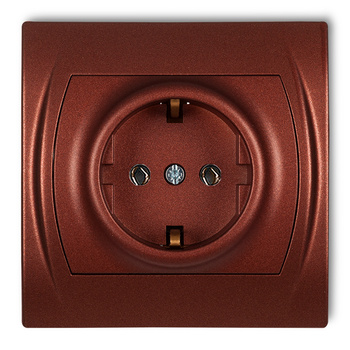 KARLIK LOGO 9LGP-1s Gniazdo pojedyncze z uziemieniem SCHUKO 2P+Z (bez przesłon torów prądowych)