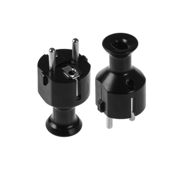 Plastrol Wtyczka prosta rozbieralna Czarna WT-40 Uni-Schuko W-10117