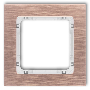 KARLIK DECO 9-0-DRA-1 Ramka uniwersalna pojedyncza - aluminium szczotkowane (ramka: kolor miedziany; spód: biały)