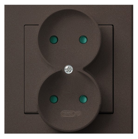 OSPEL SONATA GP-2RP/40 Gniazdo podwójne z przesłonami, kompletne