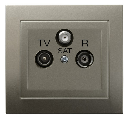 OSPEL KIER GPA-WSP/45 Gniazdo RTV-SAT przelotowe satyna