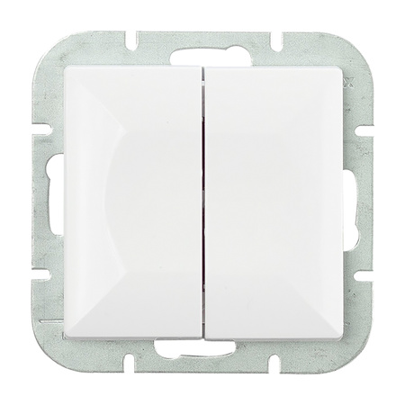 Łącznik p/t schodowy podwójny Pearl, 10A, 250V, WP-2/5P, biały