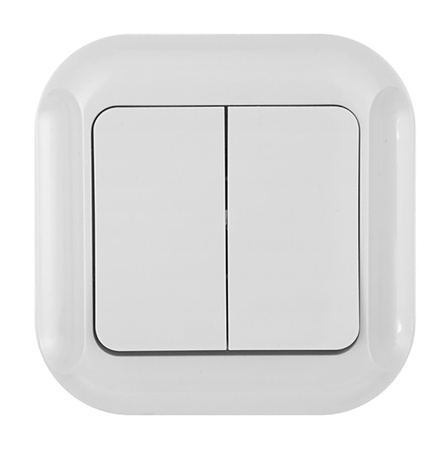 Łącznik podwójny p/t 10A, 250V, świecznikowy, TOPAZ, biały