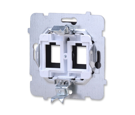 OSPEL AS GPK-2G/p/33 Obudowa gniazda podwójnego keystone czarny metalik